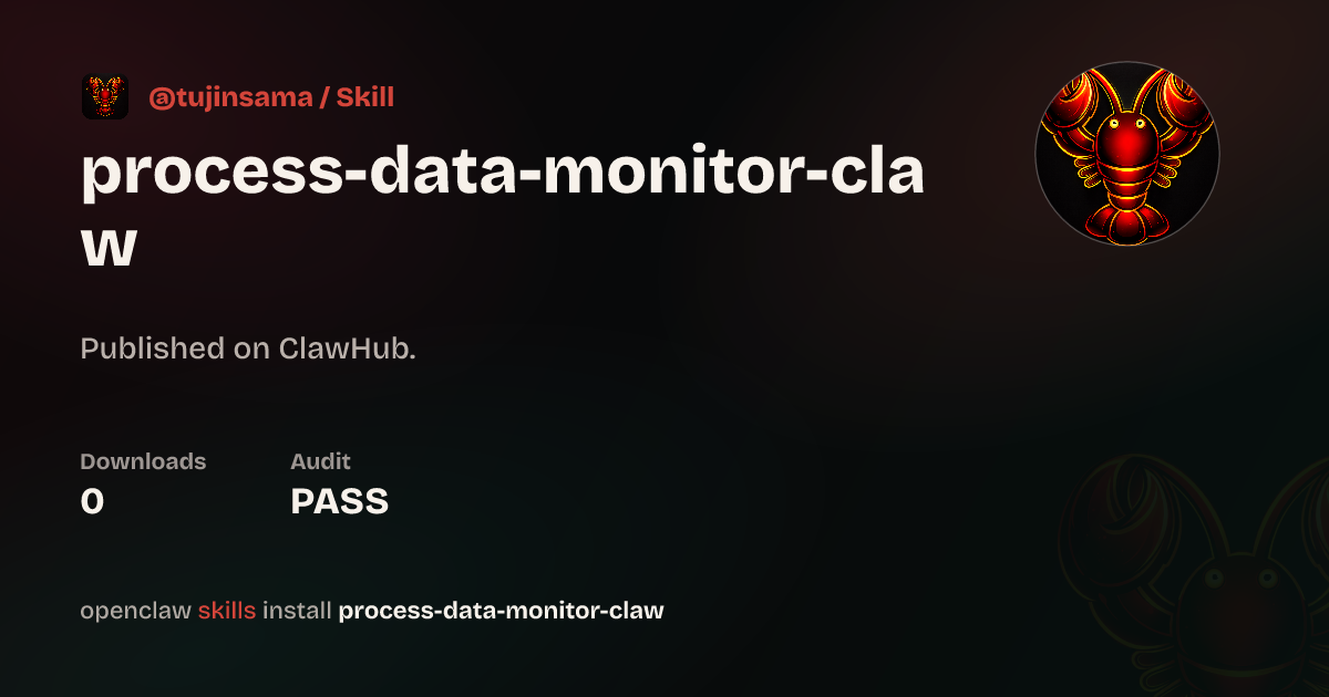Security audit · process-data-monitor-claw — ClawHub