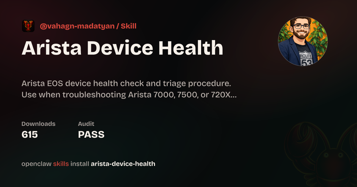 Arista Device Health — ClawHub