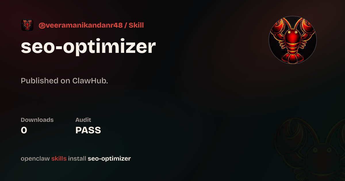 seo-optimizer — ClawHub