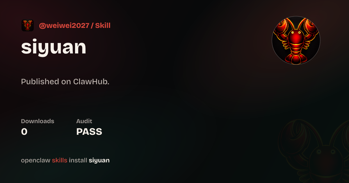 Security audit · SiYuan Note — ClawHub