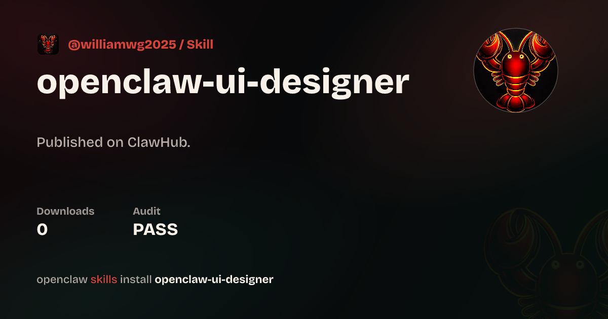 Openclaw Ui Designer — ClawHub