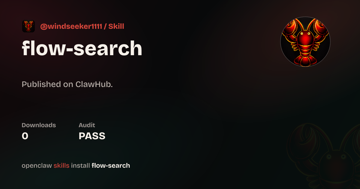 FlowSearch — Deep Web Research via Claude Native Search — ClawHub