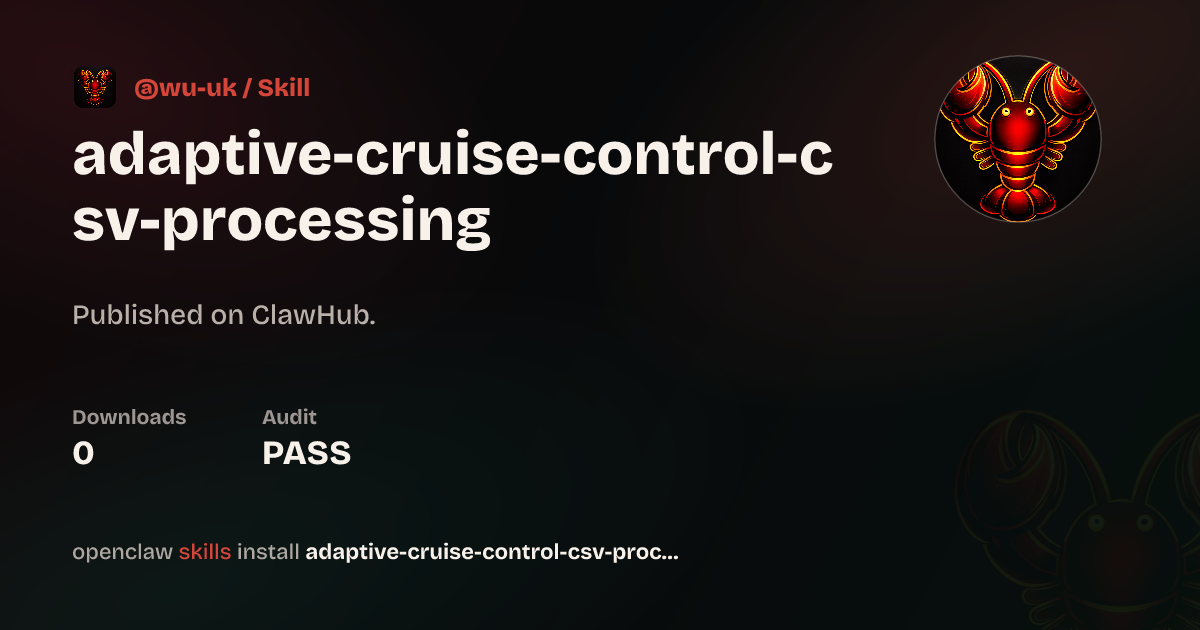 csv-processing — ClawHub
