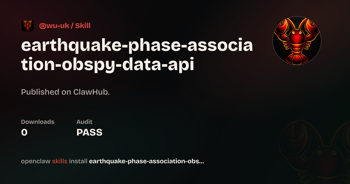 obspy-data-api — ClawHub