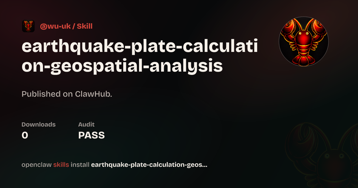 geospatial-analysis — ClawHub