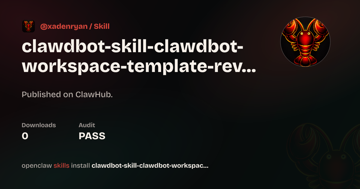 Clawdbot Workspace Template Review — ClawHub