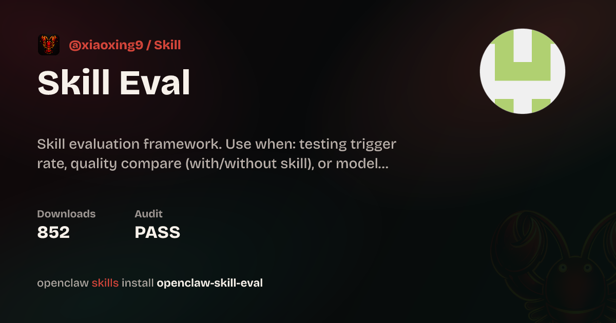 Skill Eval — ClawHub