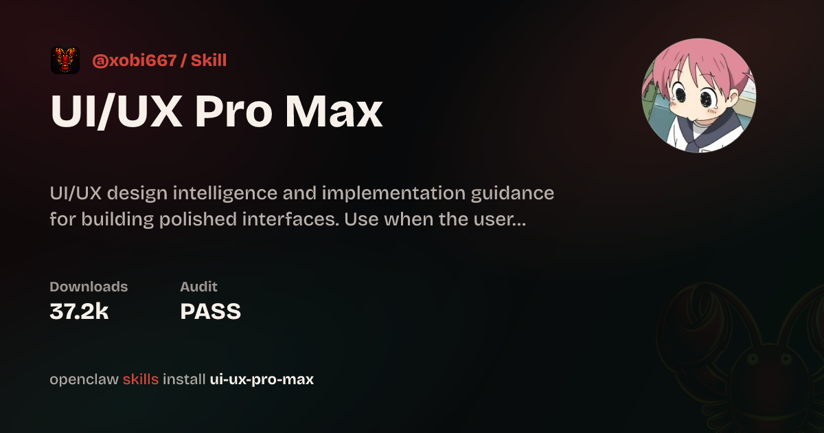 UI/UX Pro Max — ClawHub