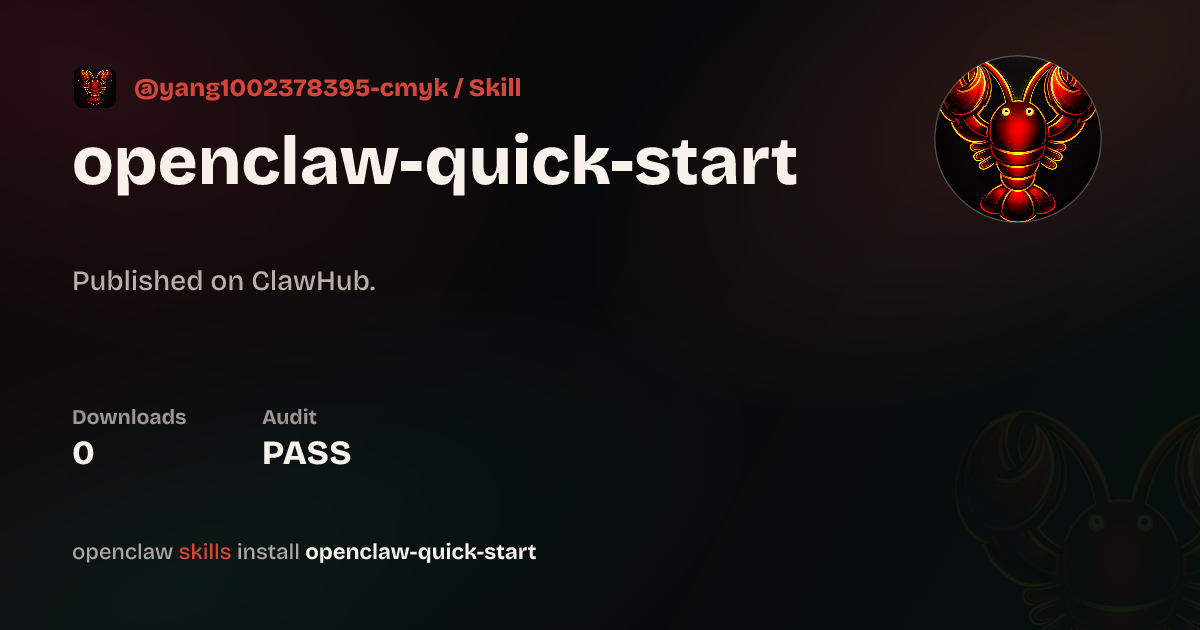 Openclaw Quick Start — ClawHub