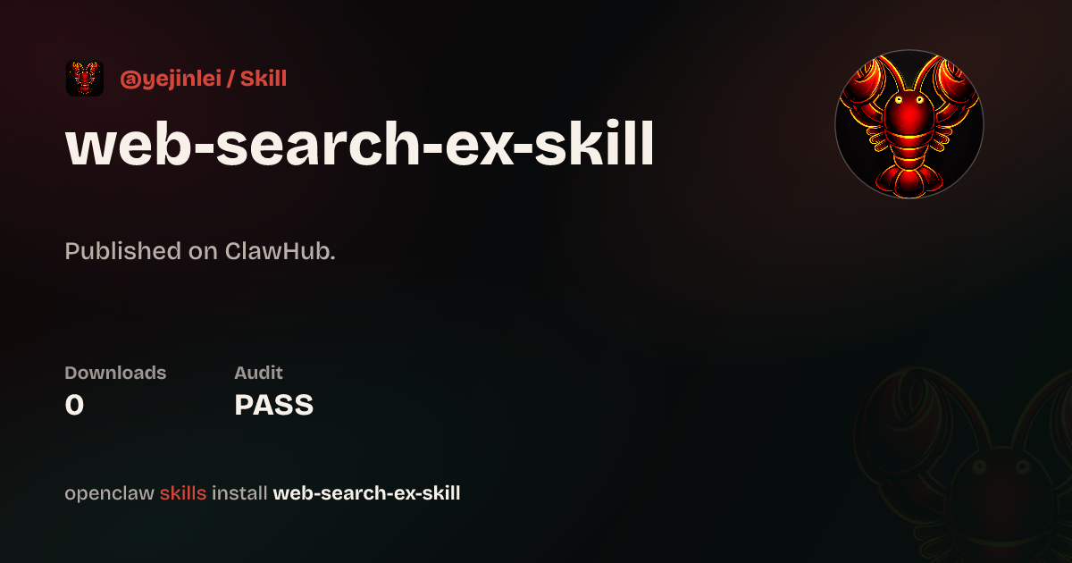 Security audit · Web Search — ClawHub