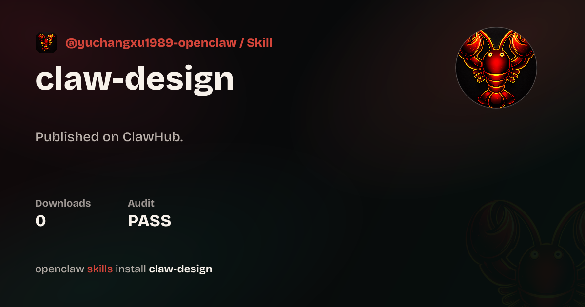Claw Design — ClawHub