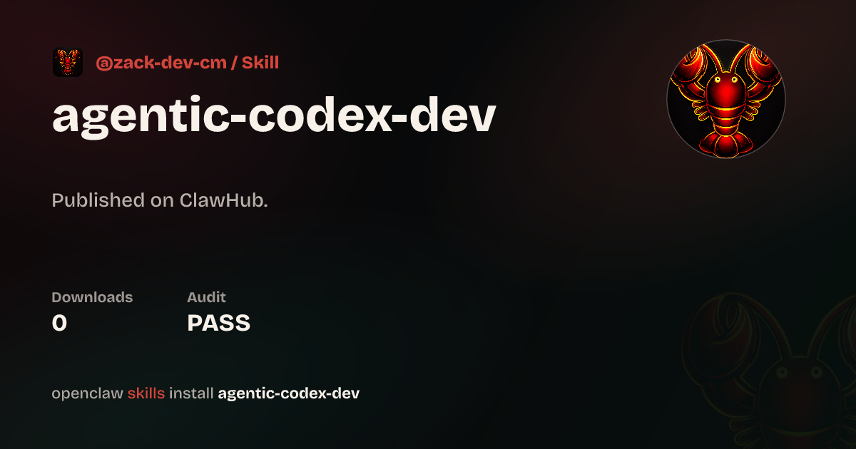 Agentic Codex Dev Reviewer — ClawHub