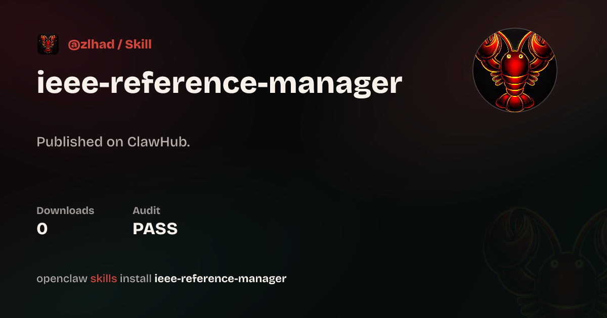 ieee-reference-manager — ClawHub